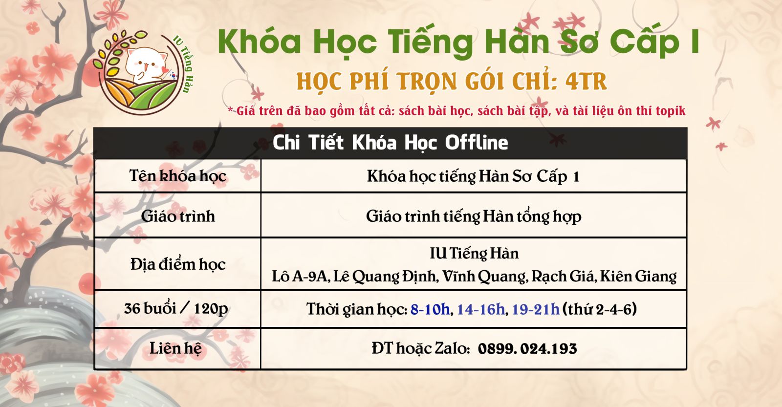 Lớp học tiếng Hàn tại Cần Thơ